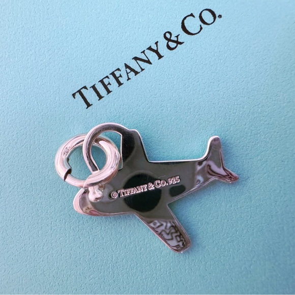 RARE Tiffany & Co. Large Airplane Flat STERLING SILVER Charm Pendant - Picture 3 of 5